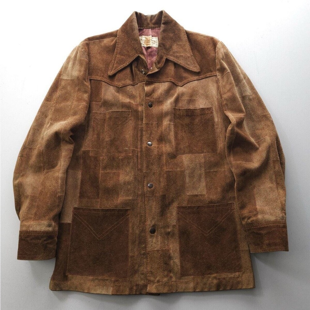 Vintage Kantex Leathers Split Cowhide Suede Patchwork Jacket. Size 50 L